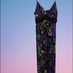 Vintage purple print maxi dress.  Size 14